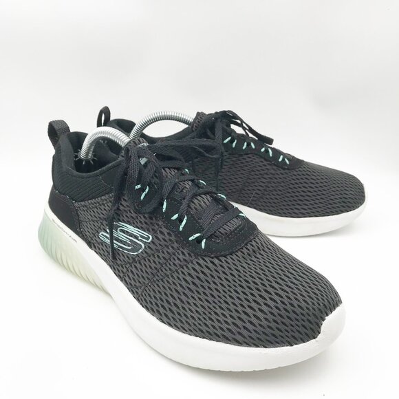 SKECHERS Skech-Air Ultra Flex Lite-Weight Black Athletic Sneakers Shoes Womens 7 - Picture 1 of 11